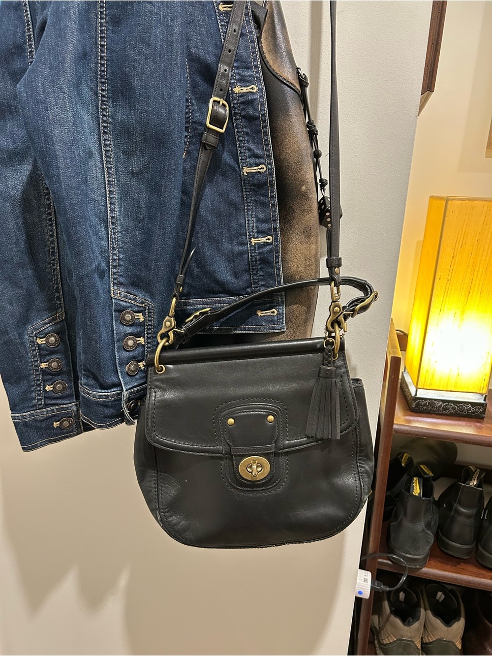 Coach 75th Legacy Lining Turnlock leather bag